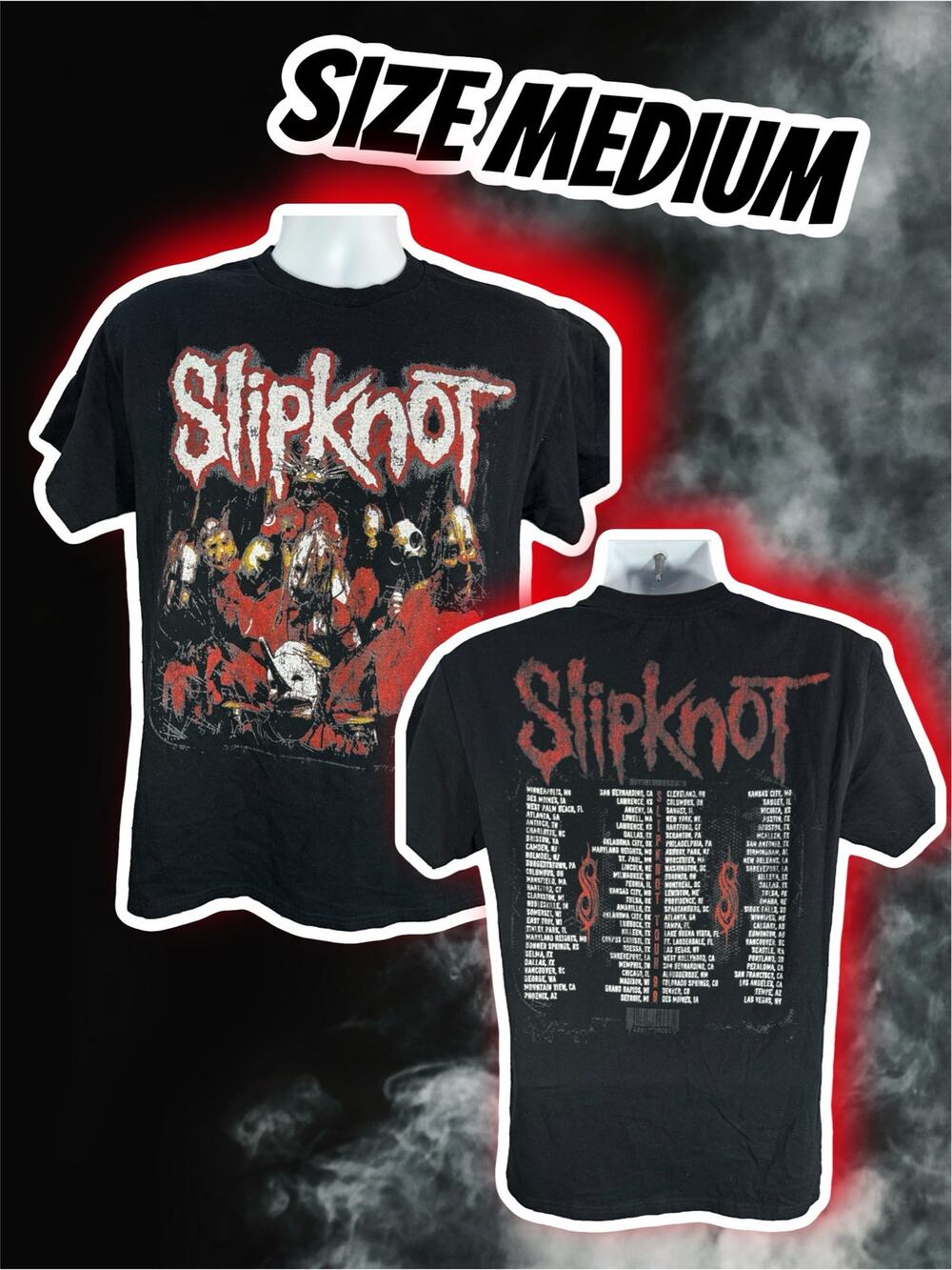 Slipknot Black Tour Shirt Size Medium 2025 Heavy Metal
